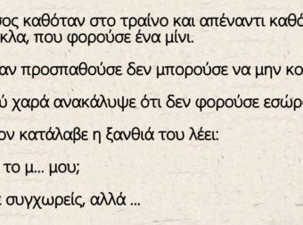 Ανέκδοτο: Ο Μήτσος στο τραίνο και απέναντι καθόταν μια κούκλα, που φορούσε ένα μίνι.